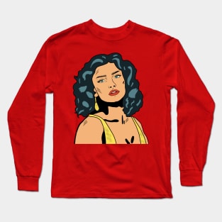 Comic Girl Retro Vintage Style Long Sleeve T-Shirt